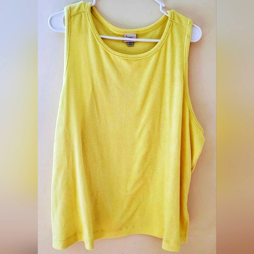 A NEW DAY NWT WOMENS TERRY TANK 2X YELLOW